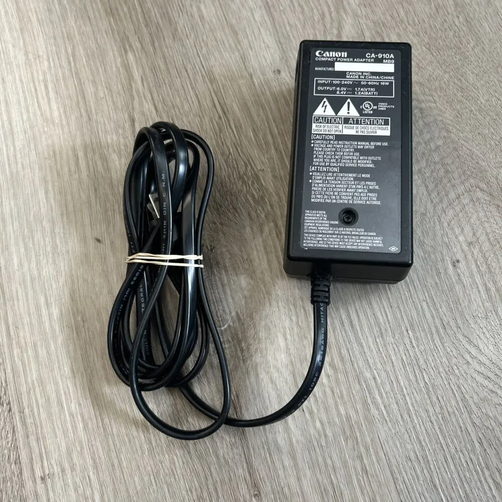 Canon CA-910 AC Adapter DC-900 Coupler XL1 XL1S XL2 Power Cord Supply Kit Tested
